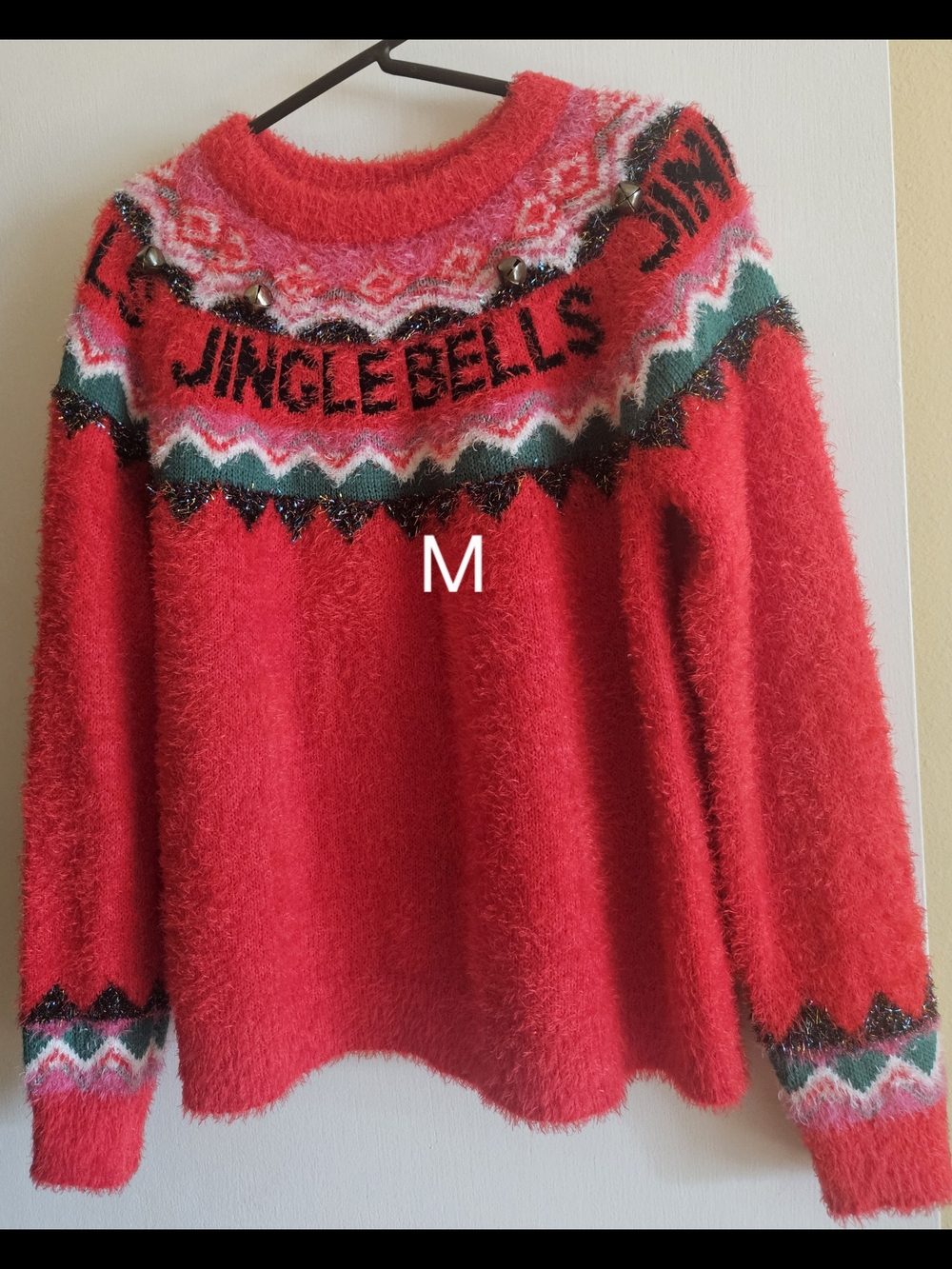 Jingle Bells Red Holiday Sweater - Cozy Women's Pullover